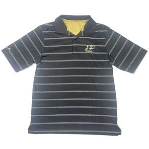 Antigua Purdue Boilermakers Shirt NCAA Medium Golf Polo Black Gold Performance